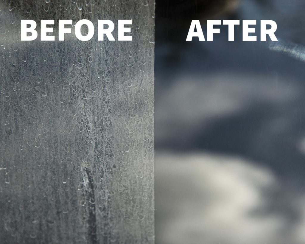 Hiệu quả tẩy ố kính bằng proClean Glasweld